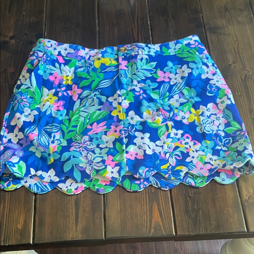 Lilly Pulitzer Blue Floral Mini Skort